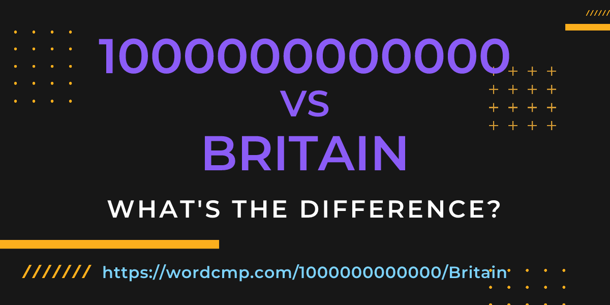 Difference between 1000000000000 and Britain