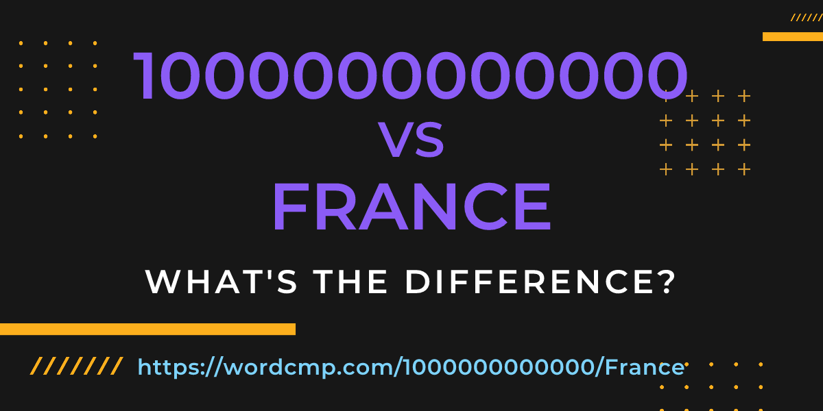 Difference between 1000000000000 and France
