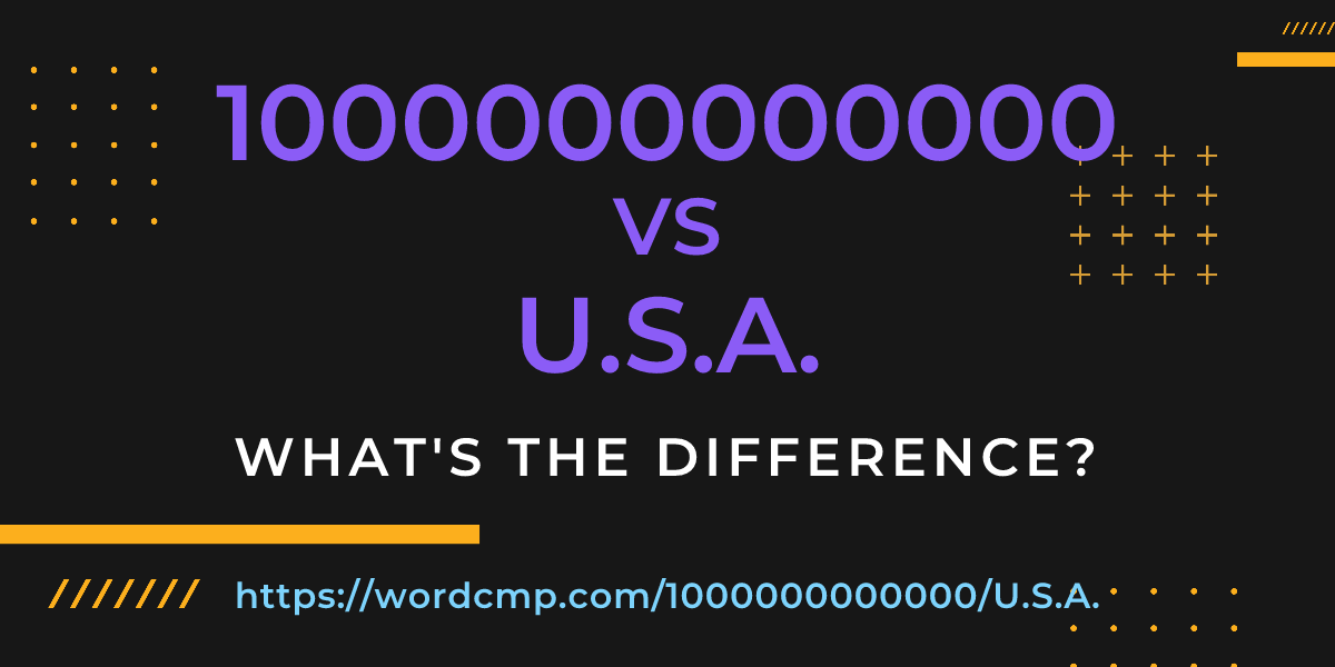 Difference between 1000000000000 and U.S.A.