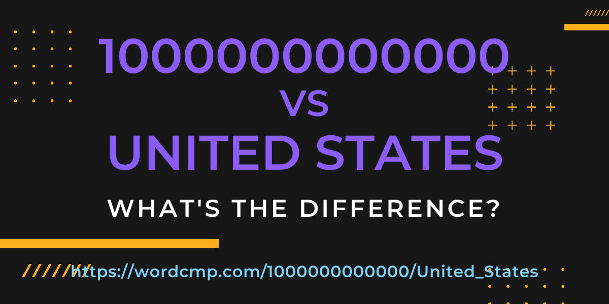 Difference between 1000000000000 and United States