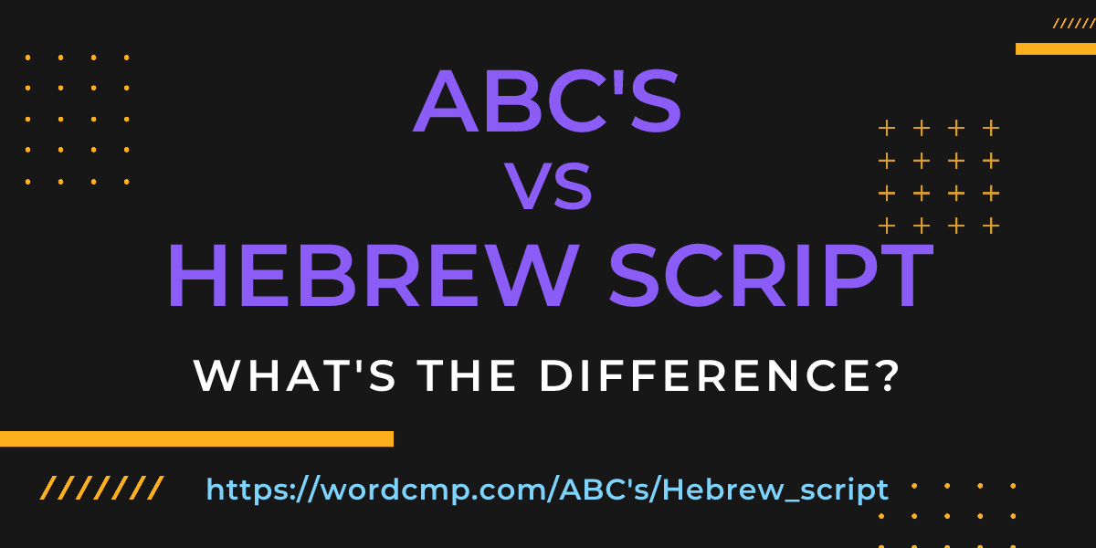 Difference between ABC's and Hebrew script