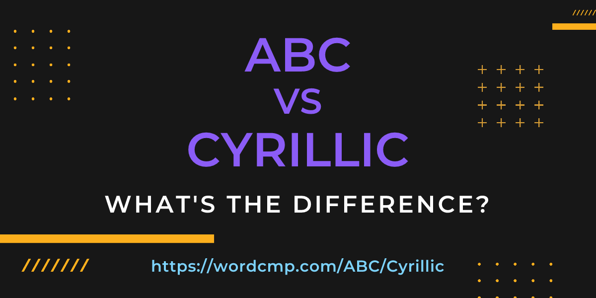 Difference between ABC and Cyrillic