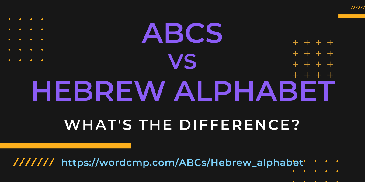Difference between ABCs and Hebrew alphabet