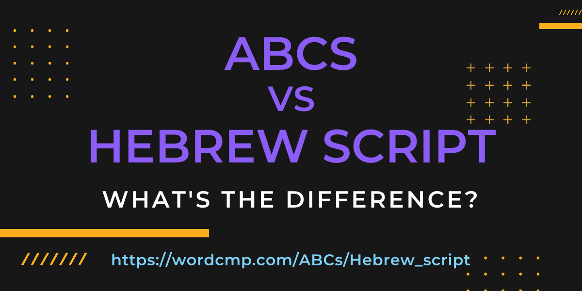 Difference between ABCs and Hebrew script
