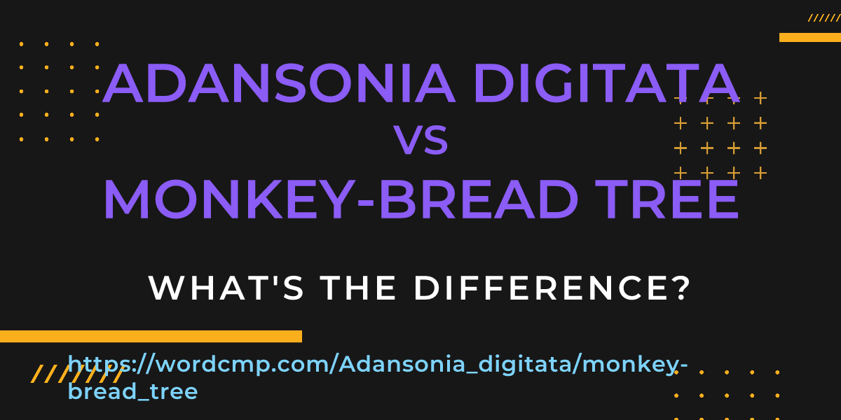 Difference between Adansonia digitata and monkey-bread tree