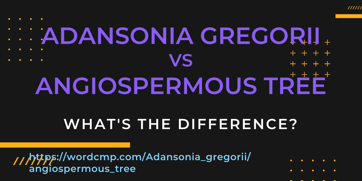 Difference between Adansonia gregorii and angiospermous tree