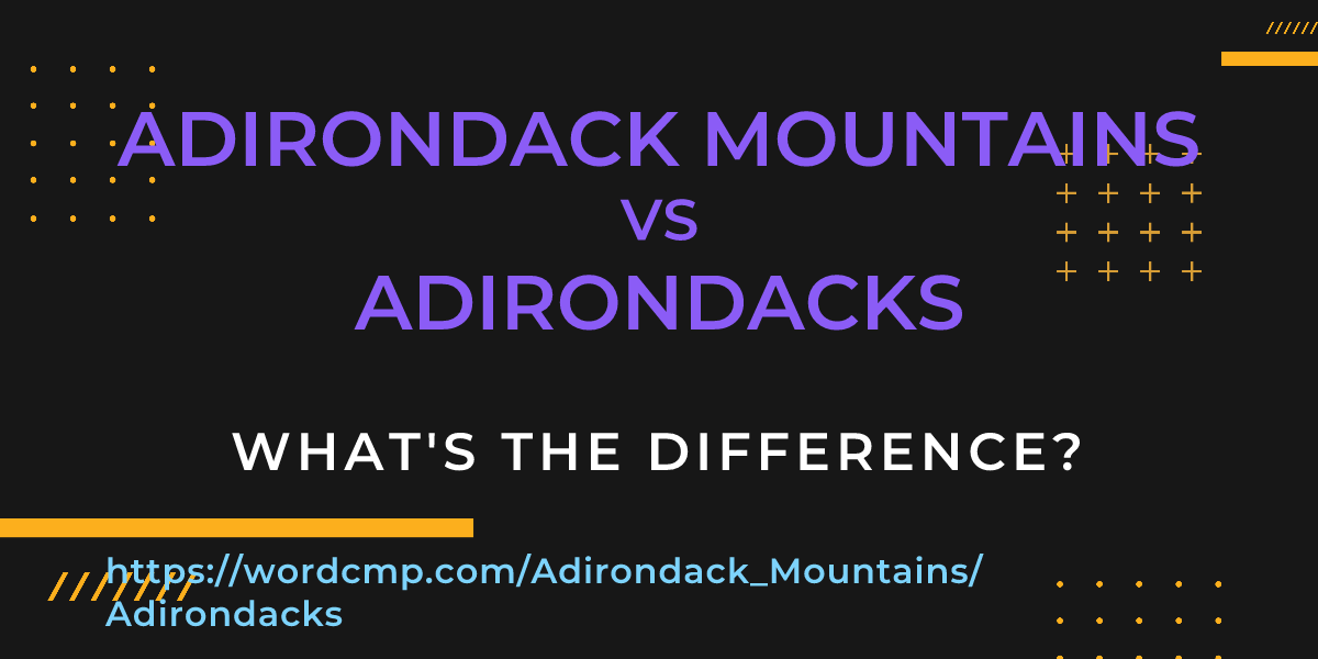 Difference between Adirondack Mountains and Adirondacks