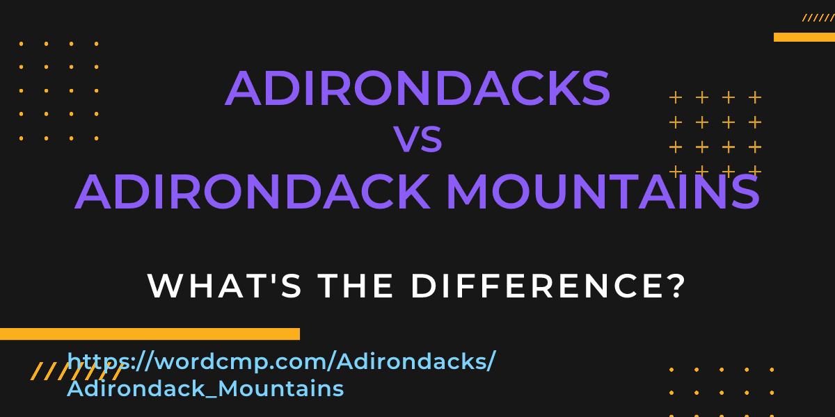Difference between Adirondacks and Adirondack Mountains
