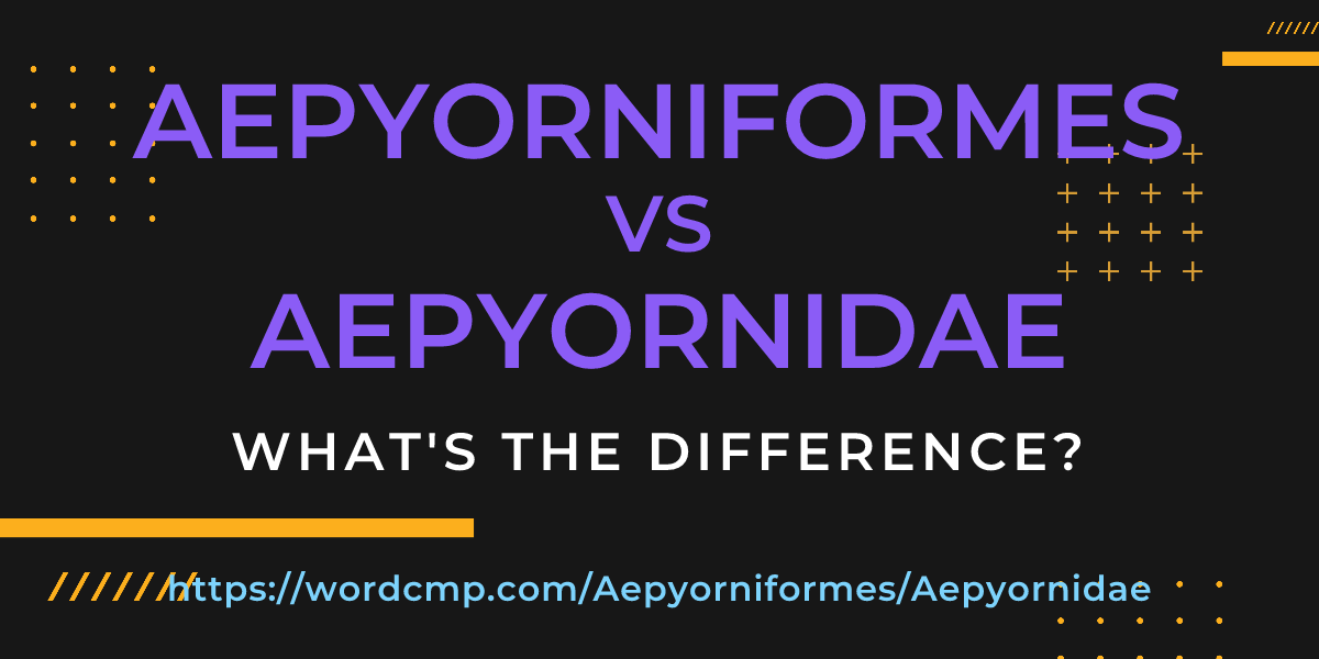 Difference between Aepyorniformes and Aepyornidae