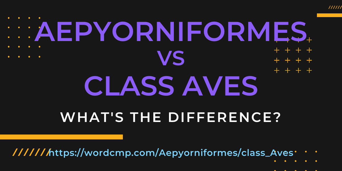 Difference between Aepyorniformes and class Aves