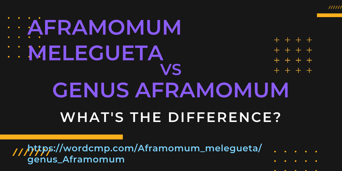 Difference between Aframomum melegueta and genus Aframomum