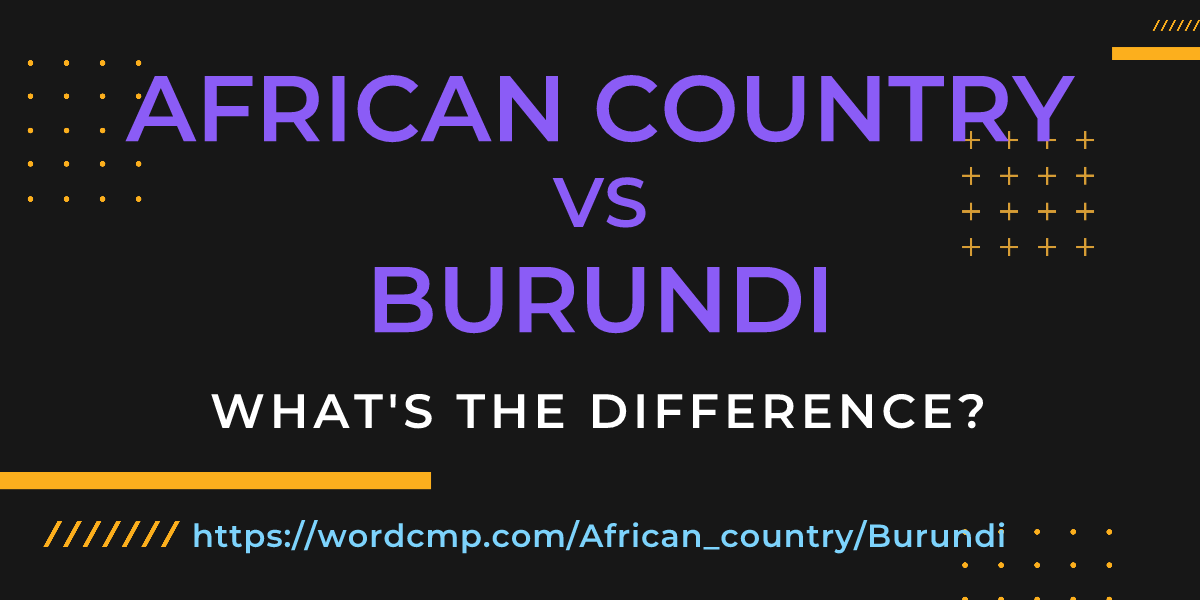 Difference between African country and Burundi