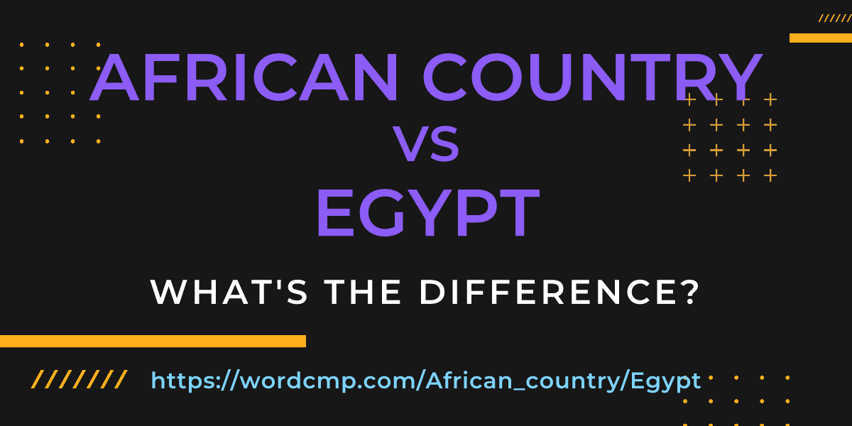 Difference between African country and Egypt