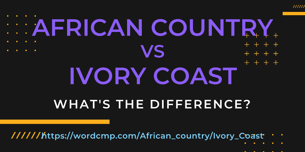 Difference between African country and Ivory Coast