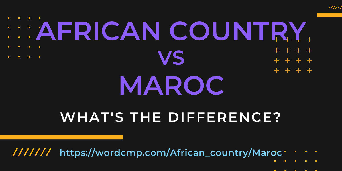 Difference between African country and Maroc