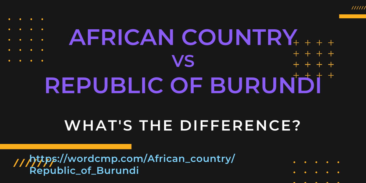 Difference between African country and Republic of Burundi