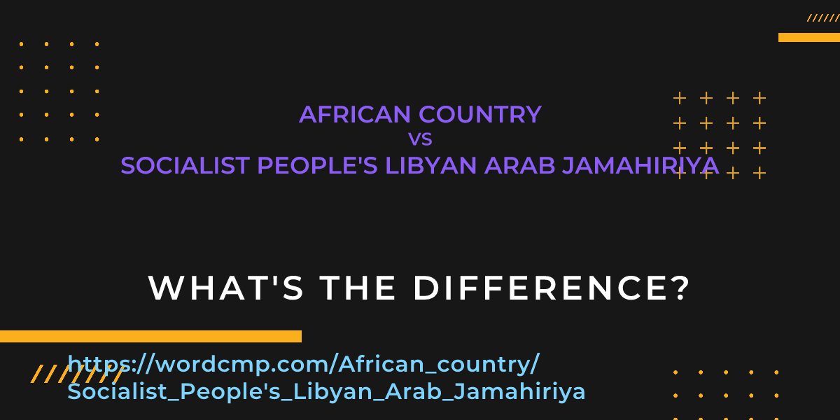 Difference between African country and Socialist People's Libyan Arab Jamahiriya