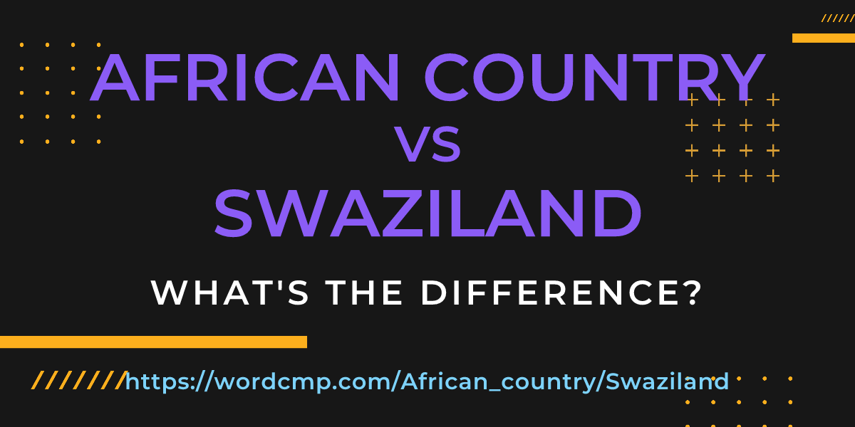 Difference between African country and Swaziland