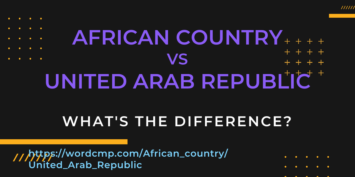 Difference between African country and United Arab Republic