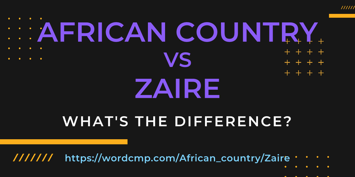 Difference between African country and Zaire