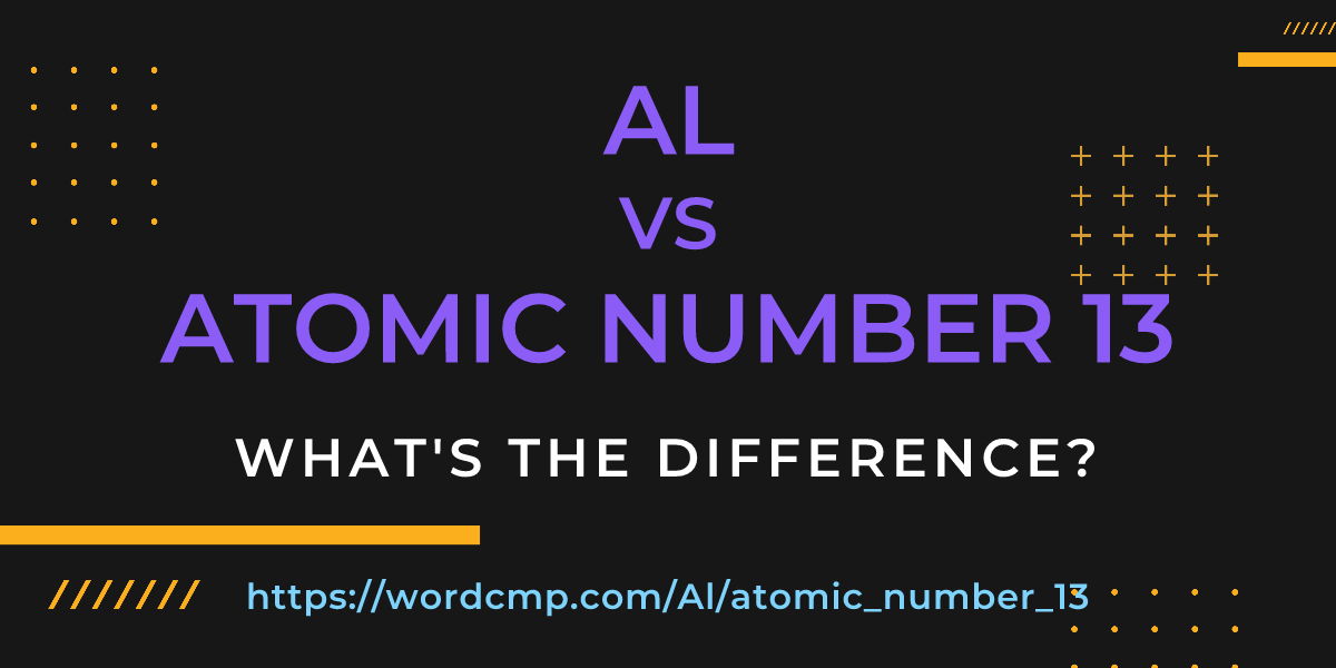 Difference between Al and atomic number 13