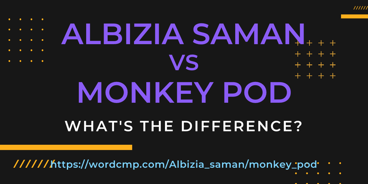 Difference between Albizia saman and monkey pod