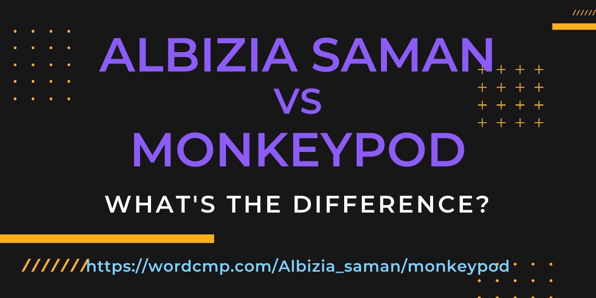 Difference between Albizia saman and monkeypod