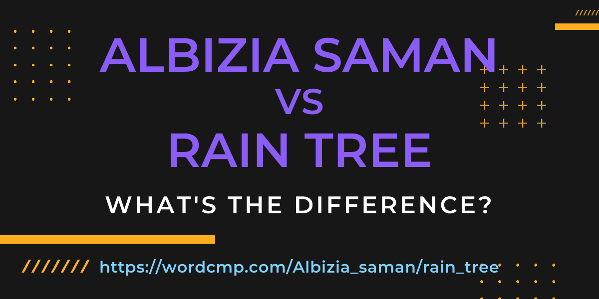 Difference between Albizia saman and rain tree