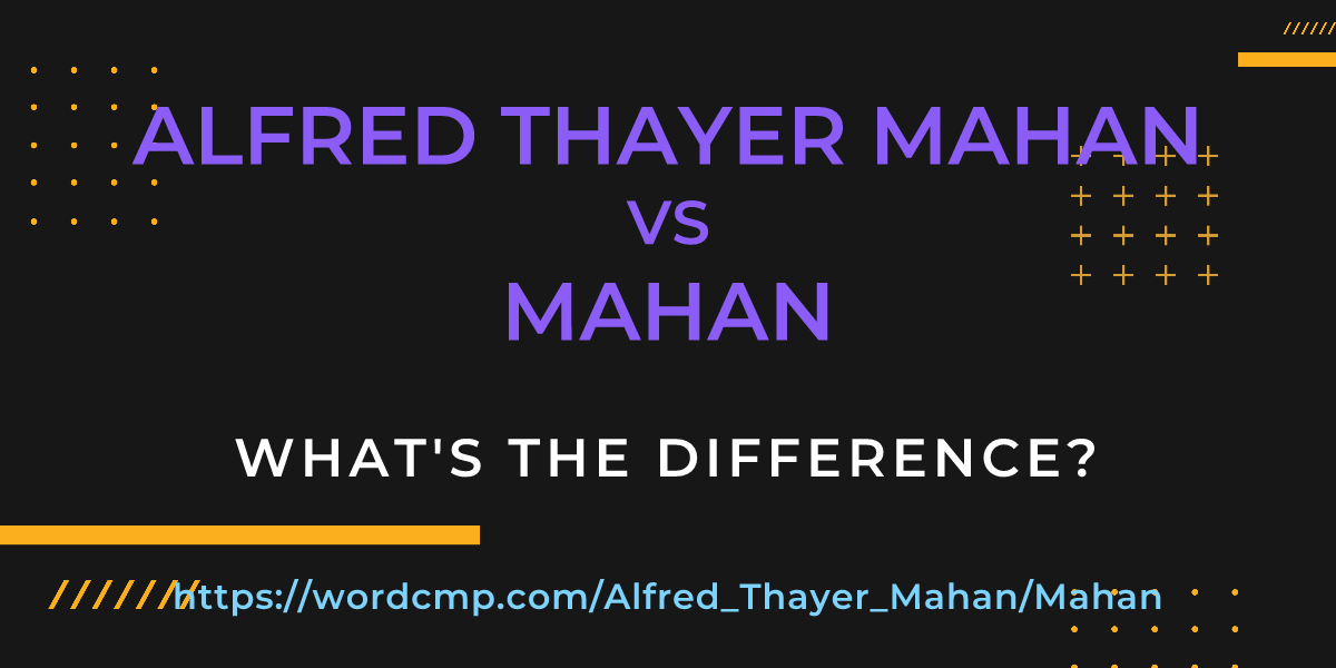 Difference between Alfred Thayer Mahan and Mahan