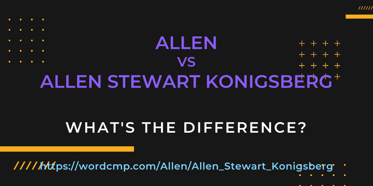 Difference between Allen and Allen Stewart Konigsberg