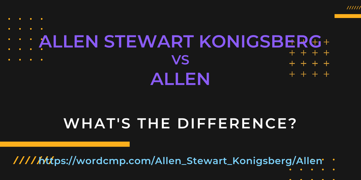 Difference between Allen Stewart Konigsberg and Allen