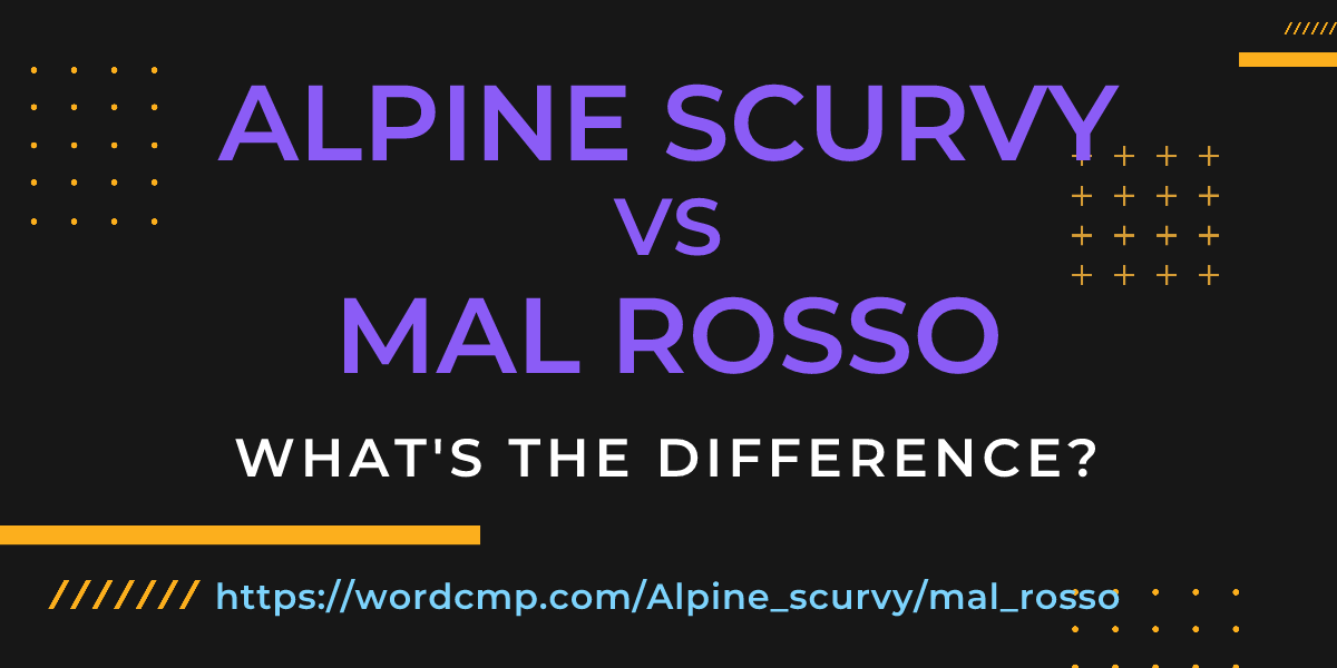 Difference between Alpine scurvy and mal rosso