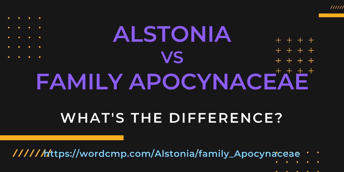 Difference between Alstonia and family Apocynaceae