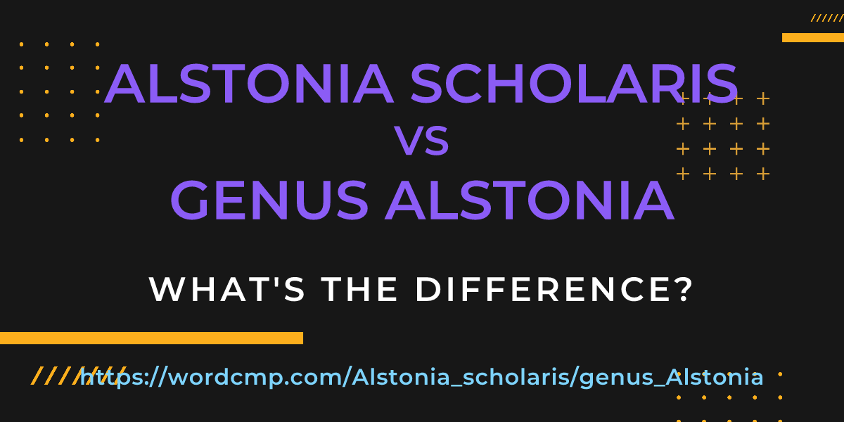 Difference between Alstonia scholaris and genus Alstonia