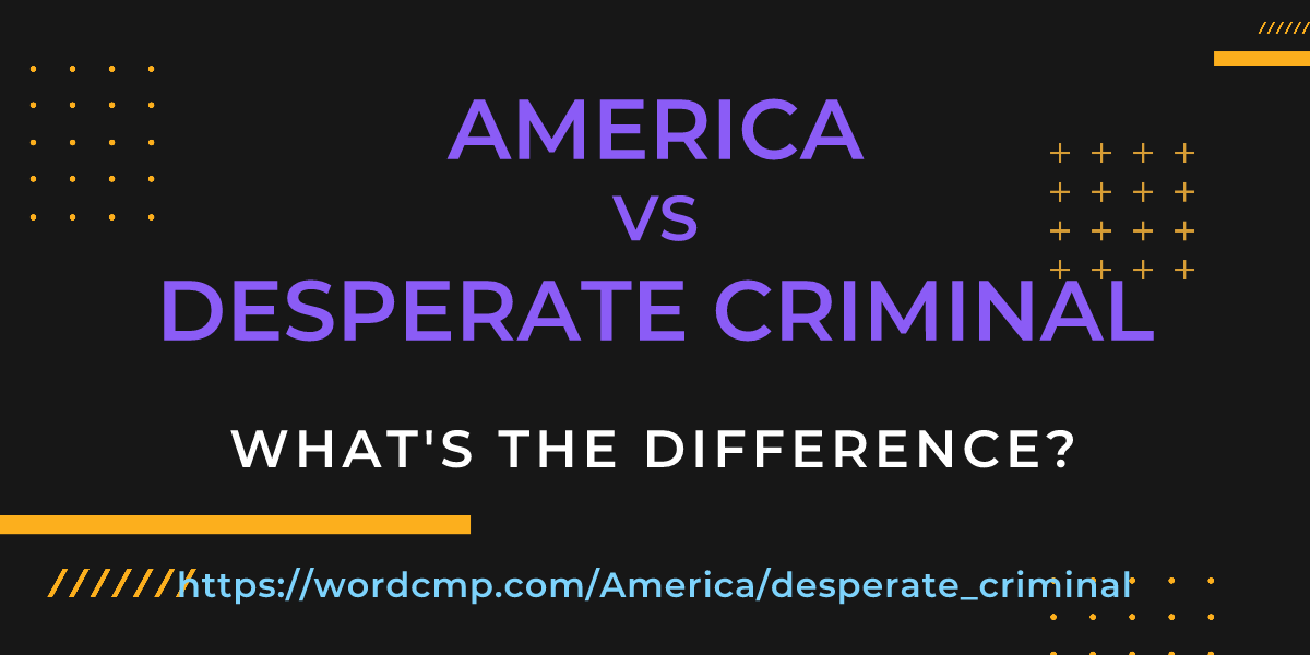 Difference between America and desperate criminal