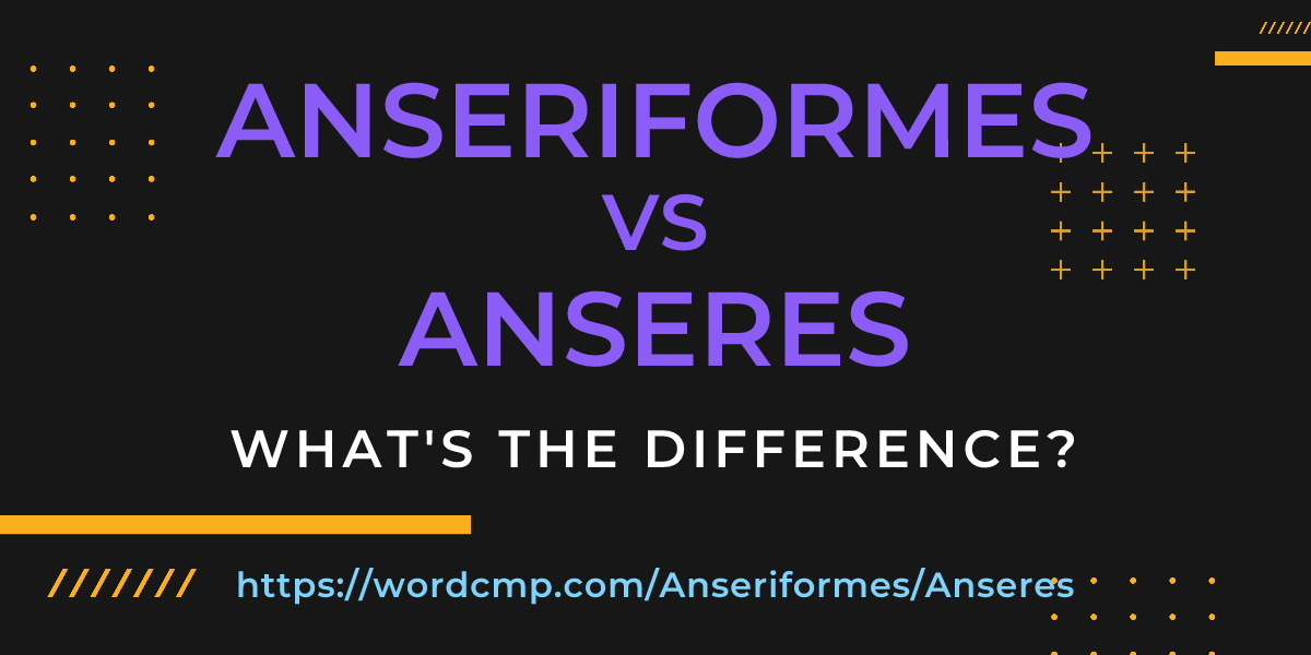 Difference between Anseriformes and Anseres