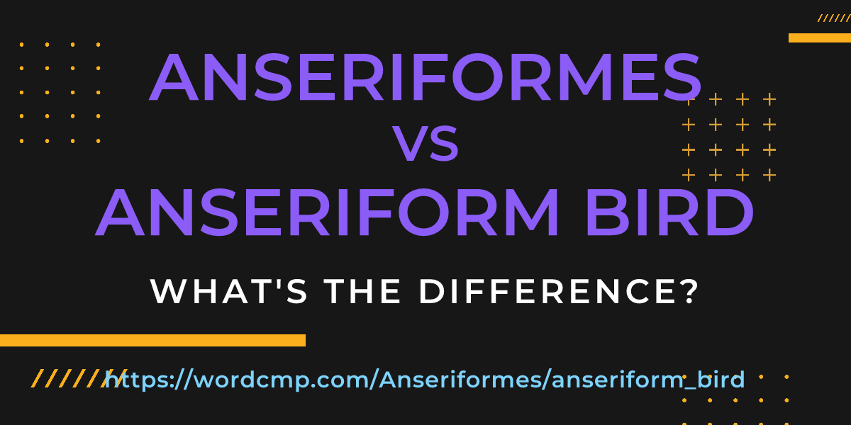 Difference between Anseriformes and anseriform bird