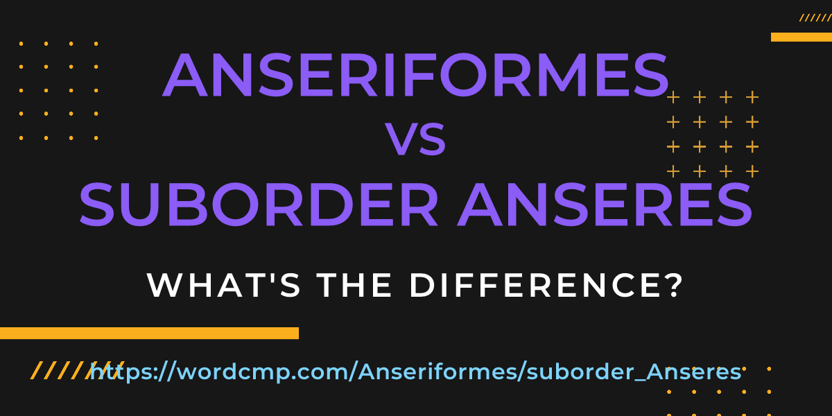 Difference between Anseriformes and suborder Anseres