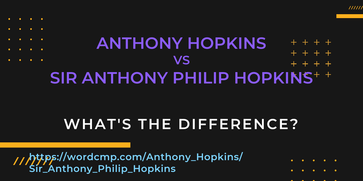 Difference between Anthony Hopkins and Sir Anthony Philip Hopkins