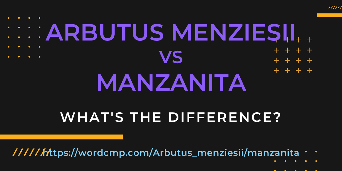 Difference between Arbutus menziesii and manzanita