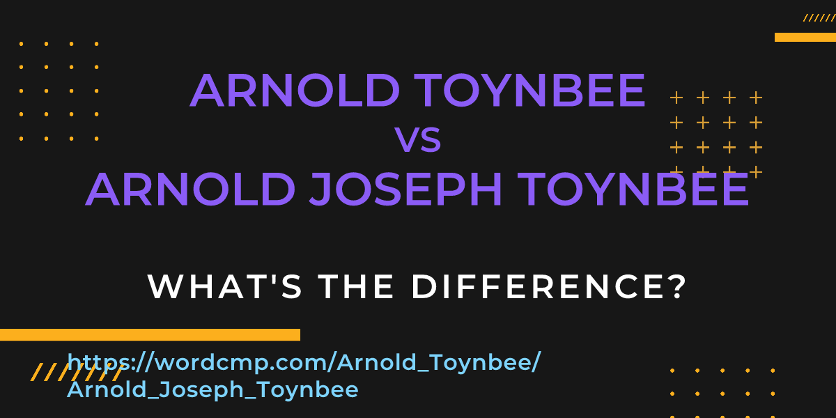 Difference between Arnold Toynbee and Arnold Joseph Toynbee