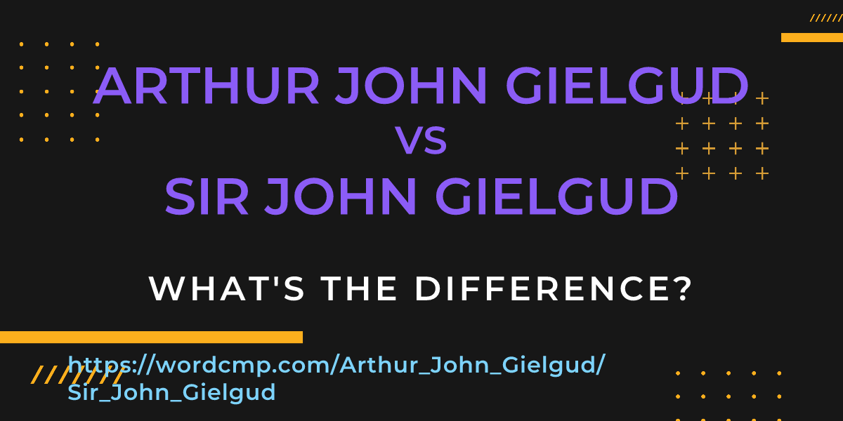 Difference between Arthur John Gielgud and Sir John Gielgud