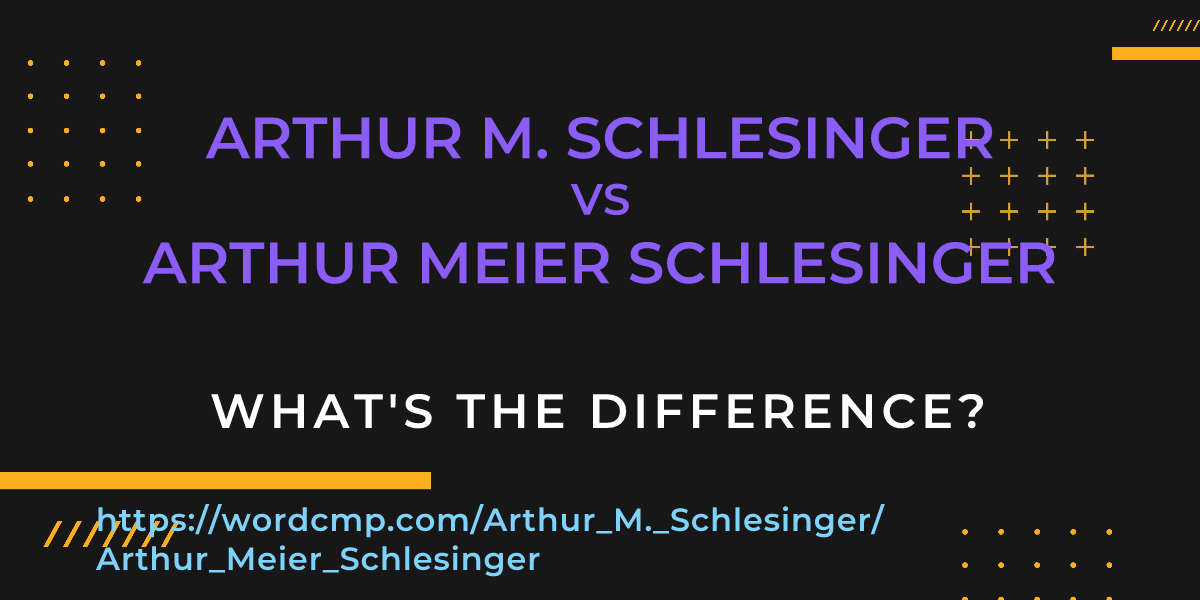 Difference between Arthur M. Schlesinger and Arthur Meier Schlesinger