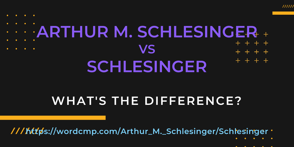 Difference between Arthur M. Schlesinger and Schlesinger