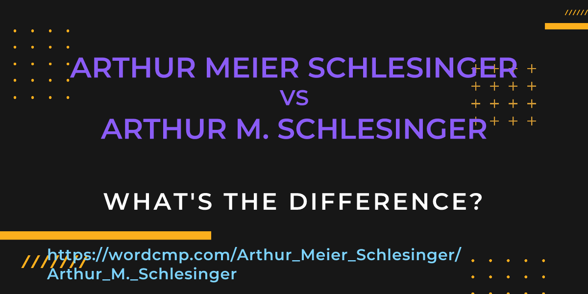 Difference between Arthur Meier Schlesinger and Arthur M. Schlesinger