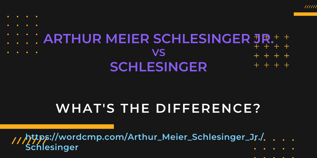 Difference between Arthur Meier Schlesinger Jr. and Schlesinger
