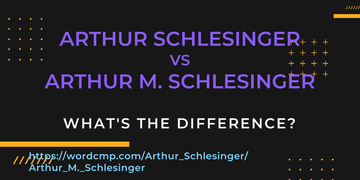 Difference between Arthur Schlesinger and Arthur M. Schlesinger
