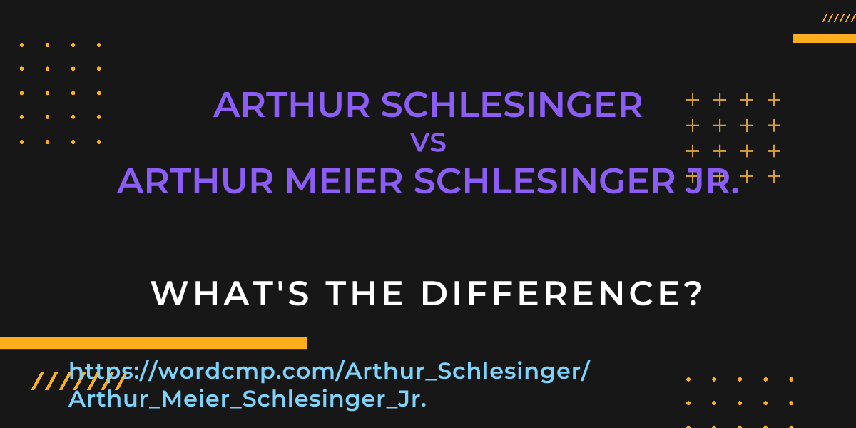 Difference between Arthur Schlesinger and Arthur Meier Schlesinger Jr.