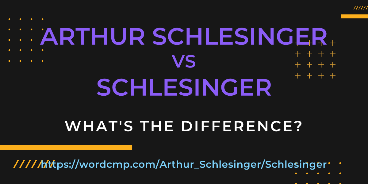 Difference between Arthur Schlesinger and Schlesinger