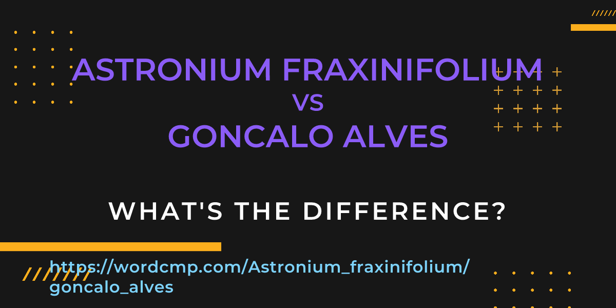 Difference between Astronium fraxinifolium and goncalo alves